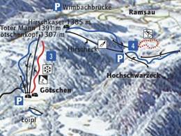 Mappa delle piste Kollerlift - Bischofswiesen