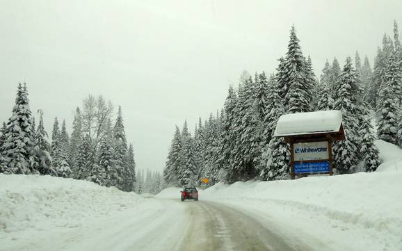 Central Kootenay: Accesso nei comprensori sciistici e parcheggio – Accesso, parcheggi Whitewater - Nelson