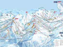 Mappa delle piste Les 3 Vallées - Val Thorens/Les Menuires/Méribel/Courchevel