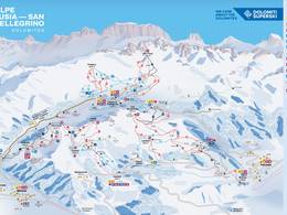 Mappa delle piste Alpe Lusia - Moena/Bellamonte