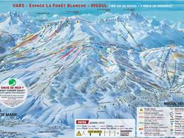 Mappa delle piste Vars/Risoul - La Forêt Blanche