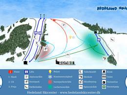 Mappa delle piste Hedelands Skicenter