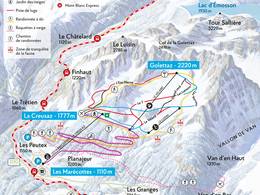 Mappa delle piste Les Marécottes (Salvan)